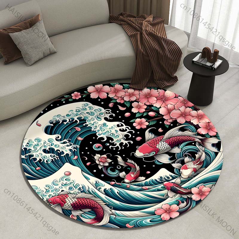 Retro Japanese Kanagawa Waves  - огляд і ціна Japanese Home Textiles