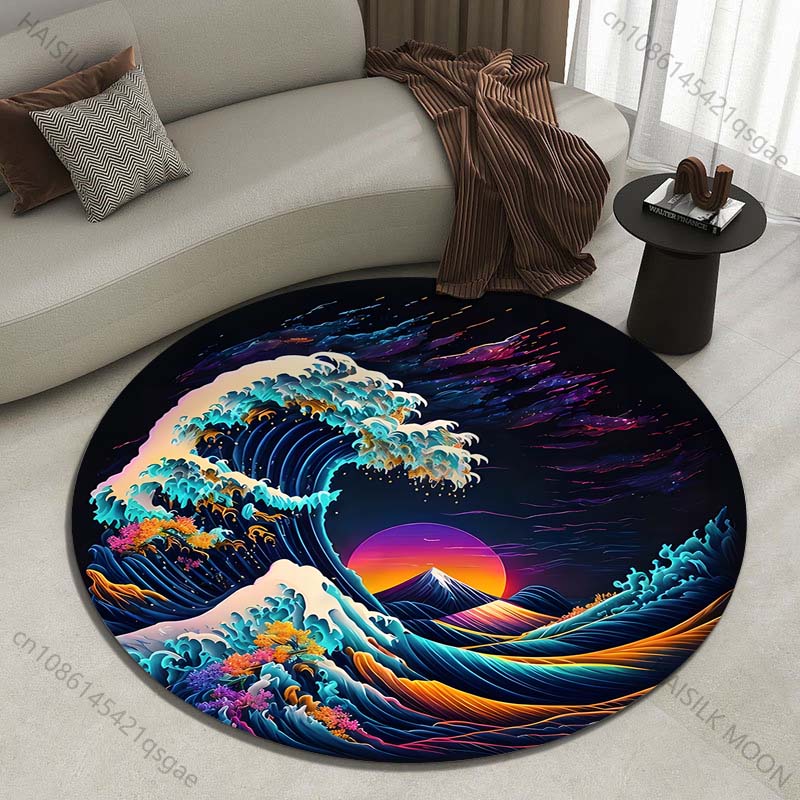 Retro Japanese Kanagawa Waves  - огляд і ціна Japanese Home Textiles
