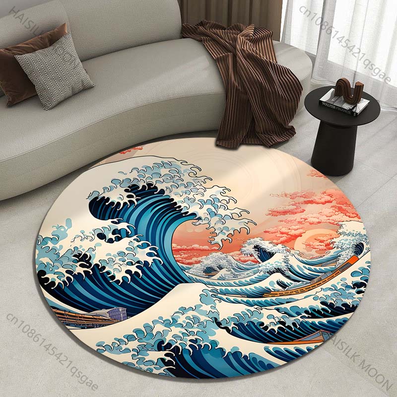 Retro Japanese Kanagawa Waves  - огляд і ціна Japanese Home Textiles