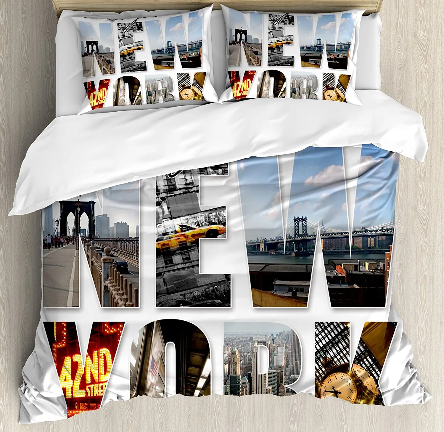 3pcs Bedding Set Grey New York - огляд і ціна Home Textiles New York