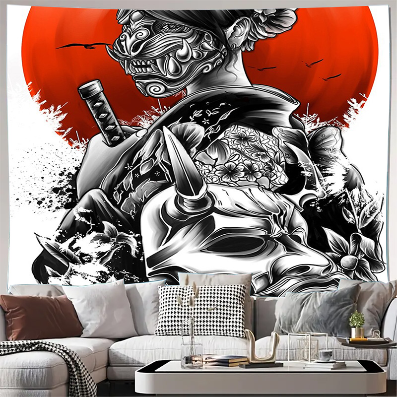 Japanese Samurai Tapestry Wall - огляд і ціна Japanese Home Textiles