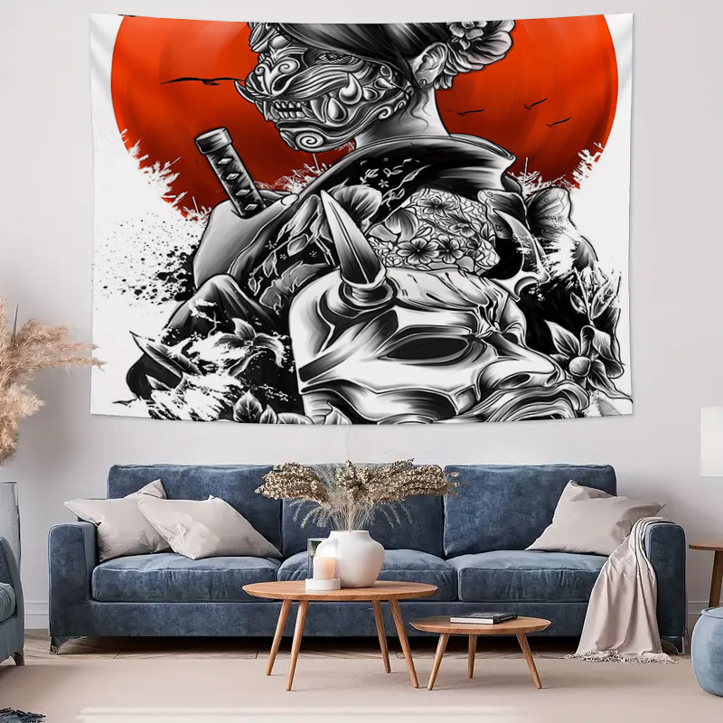 Japanese Samurai Tapestry Wall - огляд і ціна Japanese Home Textiles