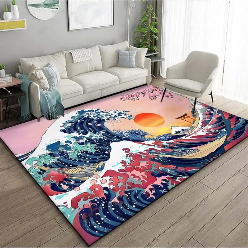 Japanese Art Kanagawa Waves Ca - огляд і ціна Japanese Home Textiles