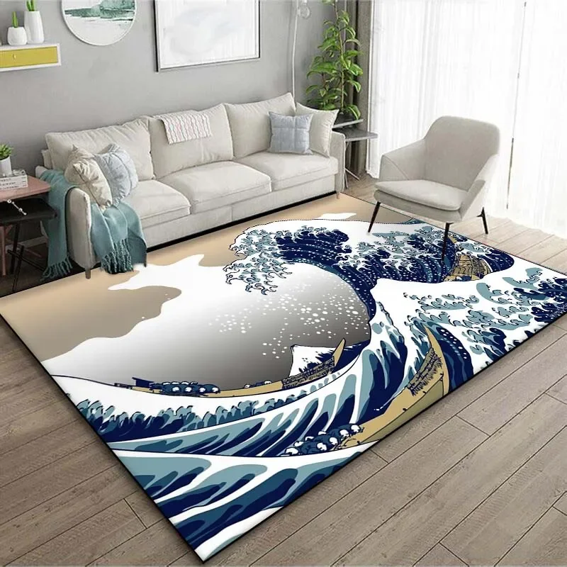 Japanese Art Kanagawa Waves Ca - огляд і ціна Japanese Home Textiles